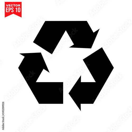 triangle arrow recycle Icon symbol Flat vector illustration for graphic and web design. 