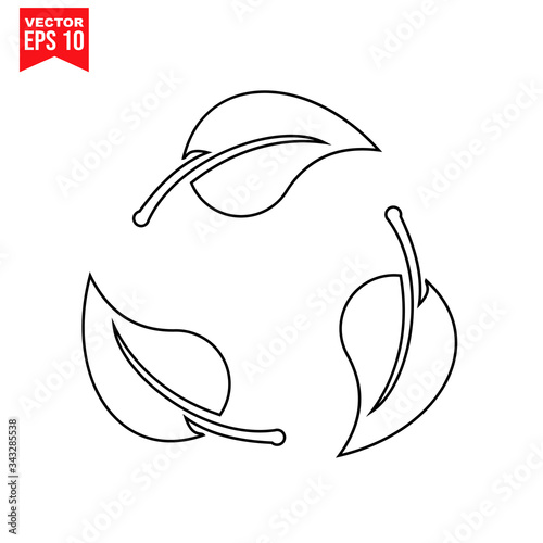 triangle arrow recycle Icon symbol Flat vector illustration for graphic and web design.
