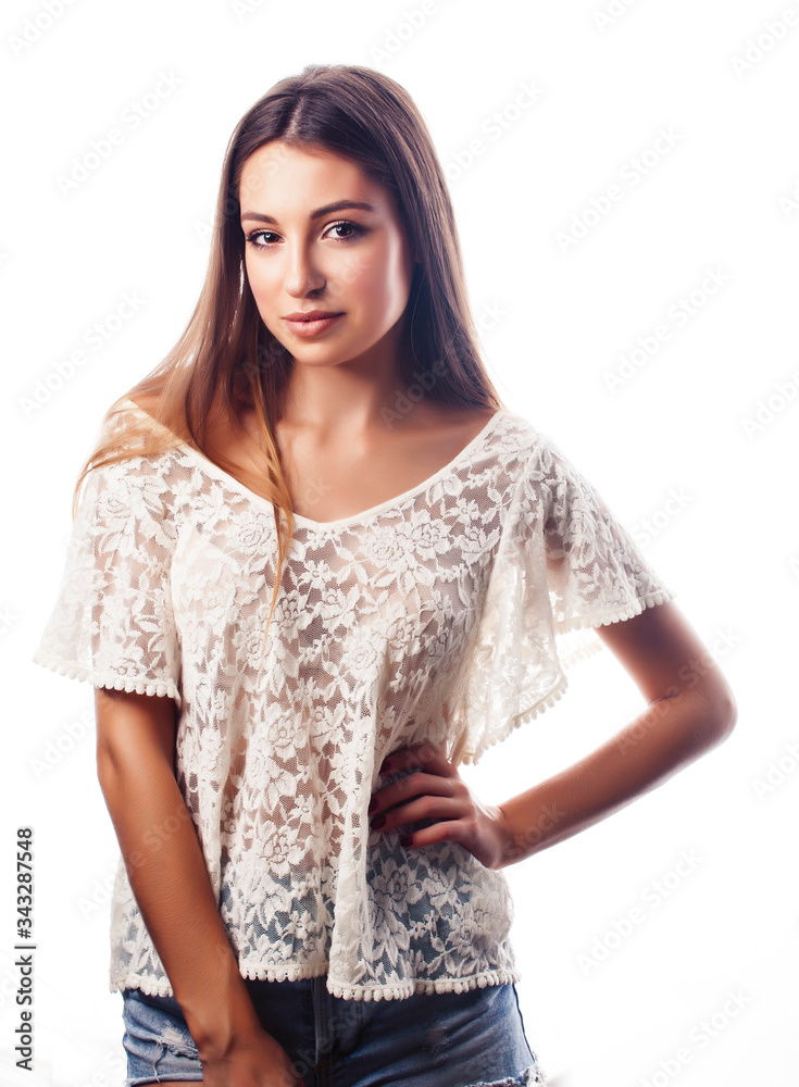young pretty blonde hair woman happy smiling isolated on white background, lifestyle people concept young pretty blonde hair woman happy smiling isolated on white background, lifestyle people concept