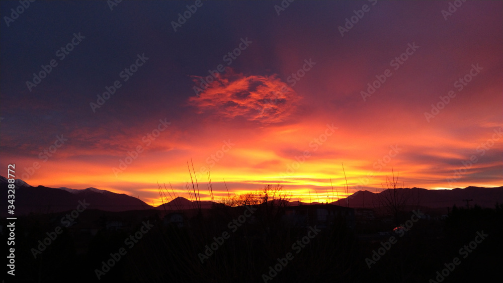Pieria Mountains sunset, Katerini, Gr