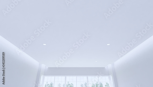 3d ceiling in empty white room photo