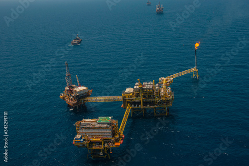 Offshore oil and gas extraction platform in the Gulf of Mexico.