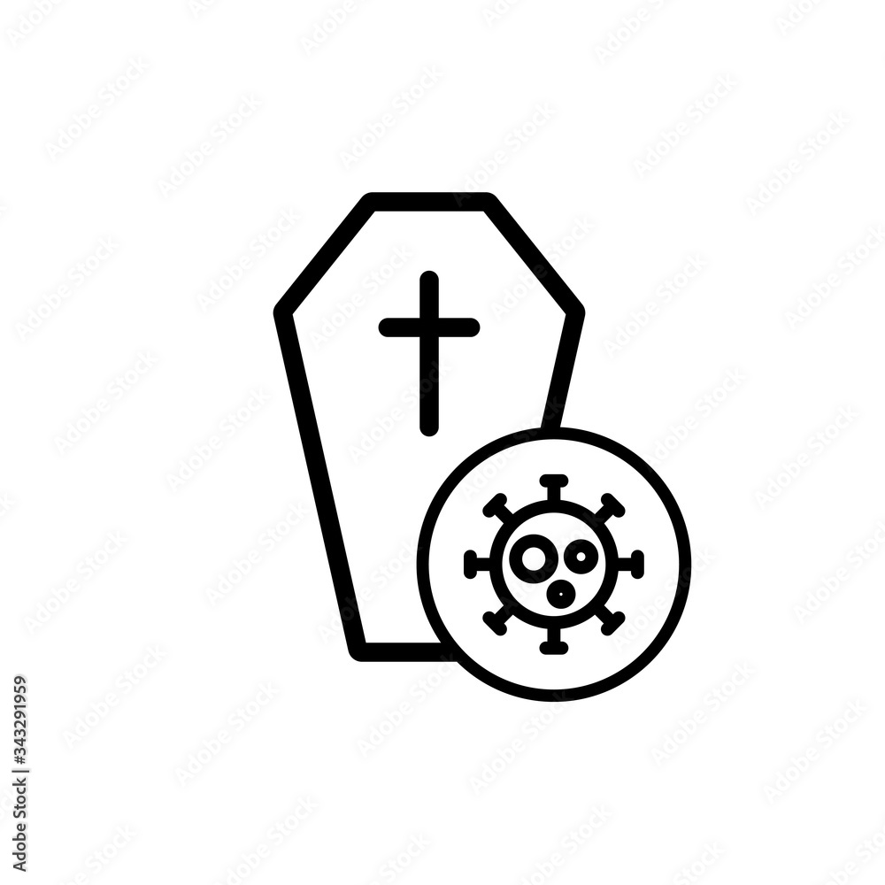 death from covid19 line icon, vector illustration death from covid19 line icon, vector illustration