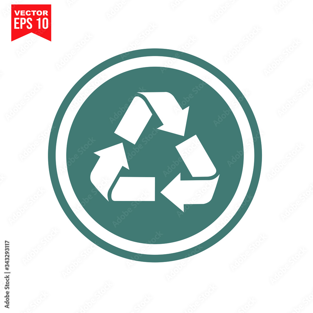recycling symbol with garbage Icon symbol Flat vector illustration for graphic and web design. recycling symbol with garbage Icon symbol Flat vector illustration for graphic and web design.