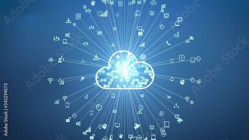 Wallpaper Mural Cloud computing concept. Smart city. Communication network. Torontodigital.ca