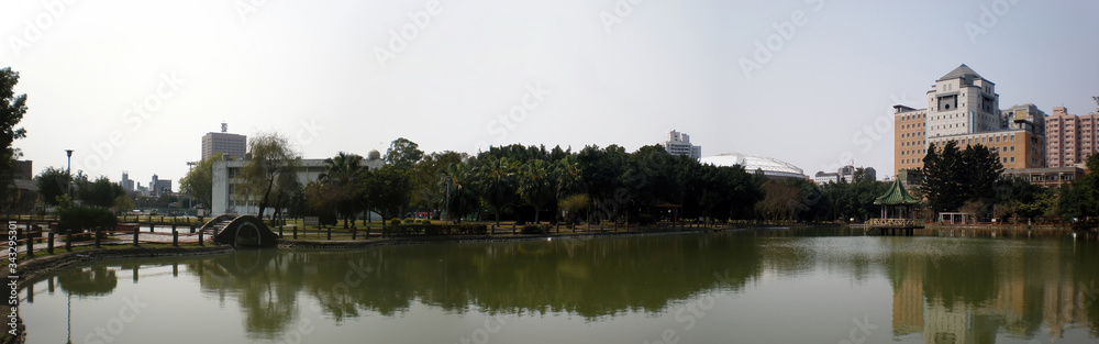Afternoon view of some landscape around Drunken Moon Lake of National Taiwan University