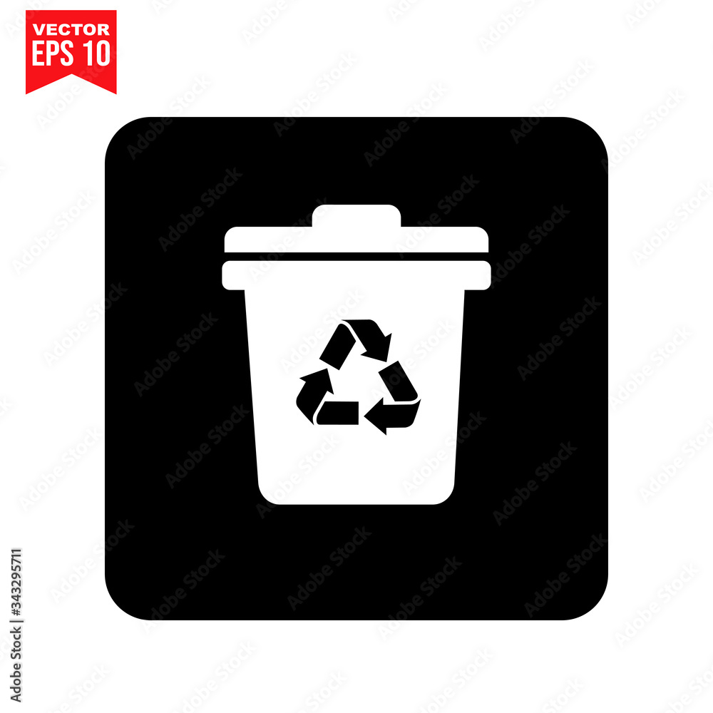 recycling symbol with garbage Icon symbol Flat vector illustration for graphic and web design. recycling symbol with garbage Icon symbol Flat vector illustration for graphic and web design.
