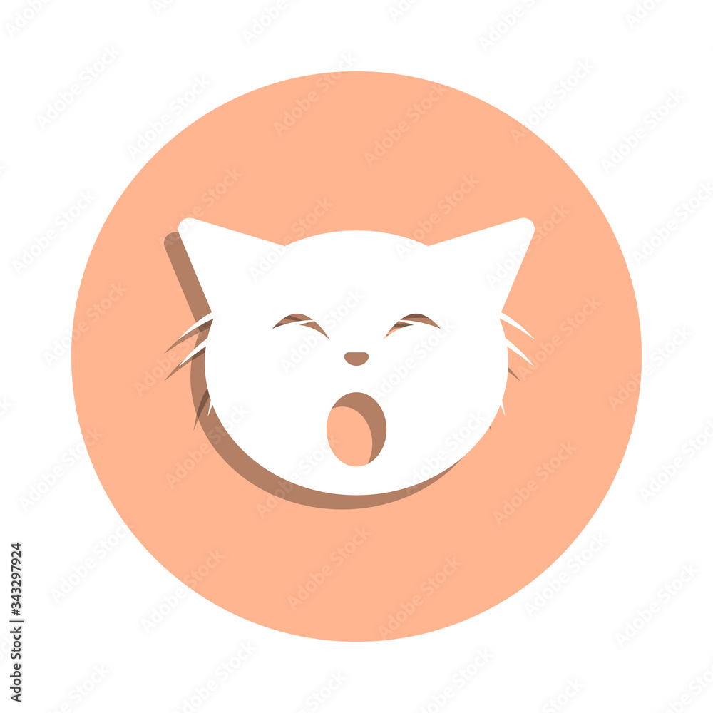 Happy , ouuu cat badge icon. Simple glyph, flat vector of cat smile icons for ui and ux, website or mobile application Happy , ouuu cat badge icon. Simple glyph, flat vector of cat smile icons for ui and ux, website or mobile application