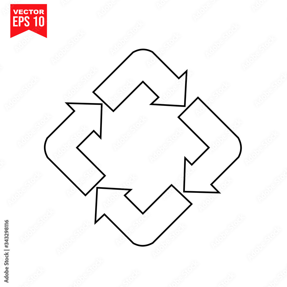 recycle symbol icon symbol Flat vector illustration for graphic and web design. recycle symbol icon symbol Flat vector illustration for graphic and web design.