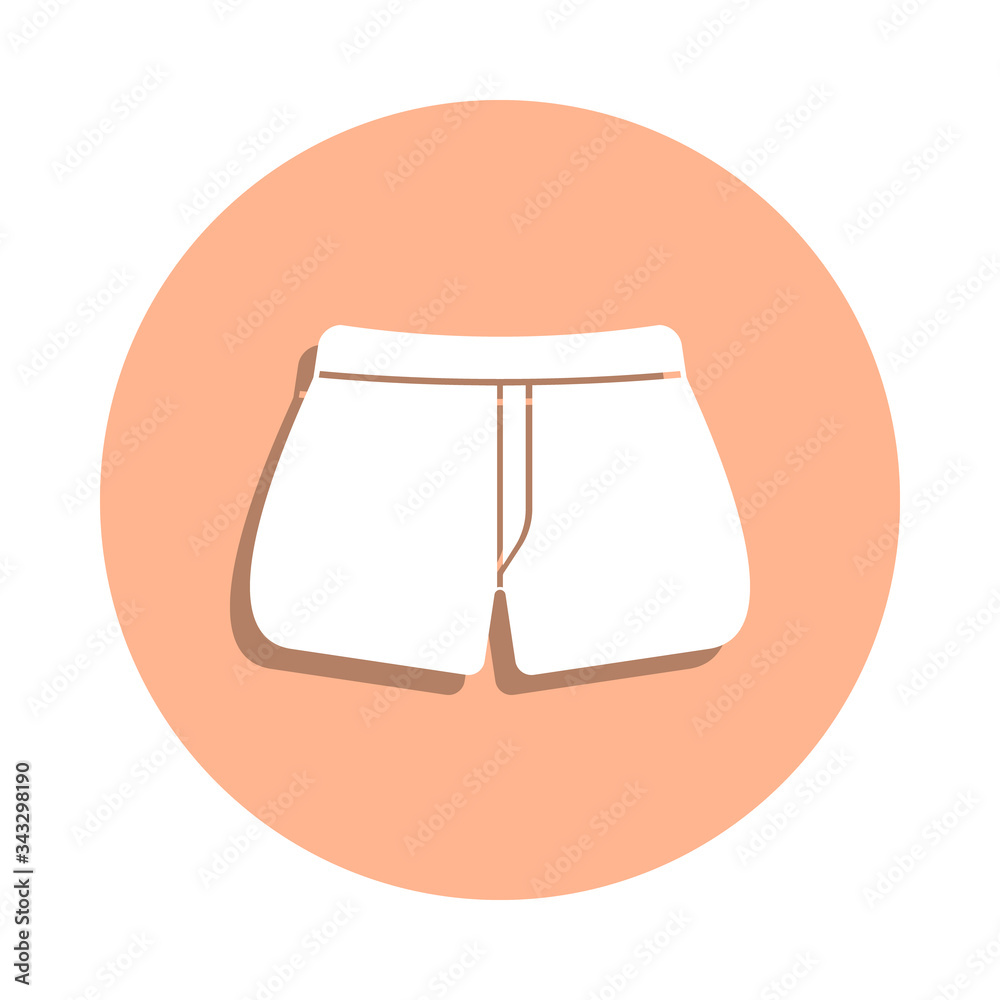 Short women shorts badge icon. Simple glyph, flat vector of clothes icons for ui and ux, website or mobile application Short women shorts badge icon. Simple glyph, flat vector of clothes icons for ui and ux, website or mobile application