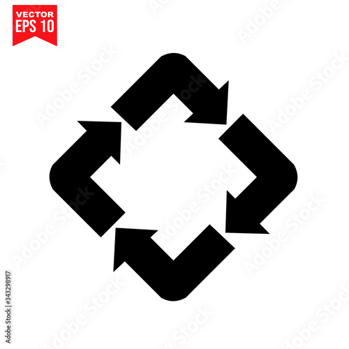 recycle symbol icon symbol Flat vector illustration for graphic and web design. 