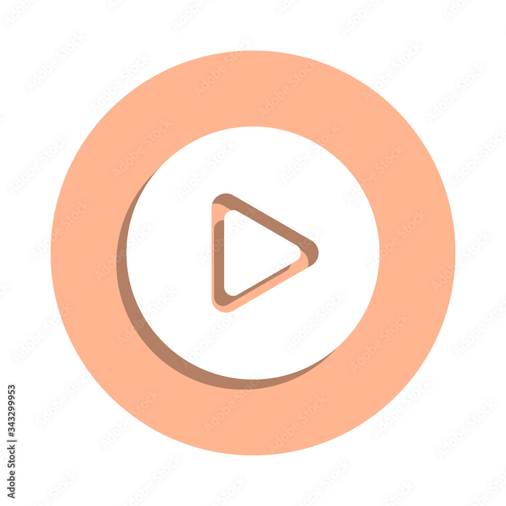 Play in round sign badge icon. Simple glyph, flat vector of music icons for ui and ux, website or mobile application Play in round sign badge icon. Simple glyph, flat vector of music icons for ui and ux, website or mobile application