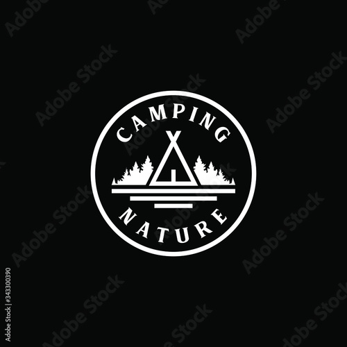 camping logo emblem stamp design vector