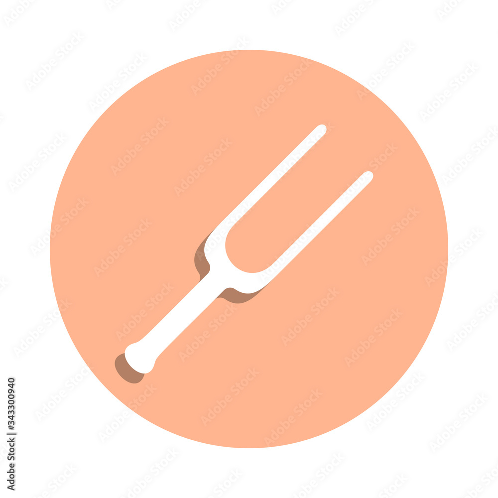 Tuning fork badge icon. Simple glyph, flat vector of music icons for ui and ux, website or mobile application Tuning fork badge icon. Simple glyph, flat vector of music icons for ui and ux, website or mobile application