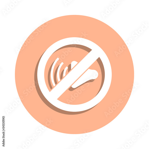 No sound badge icon. Simple glyph, flat vector of music icons for ui and ux, website or mobile application