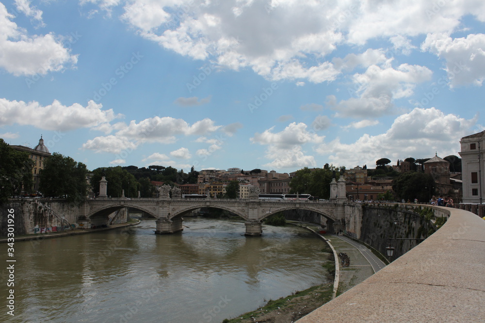 The Bridge San't Angelo, in Roma Italy.