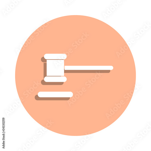 Hammer forensic badge icon. Simple glyph, flat vector of police icons for ui and ux, website or mobile application