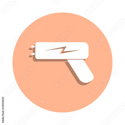 Police electric shocker badge icon. Simple glyph, flat vector of police icons for ui and ux, website or mobile application