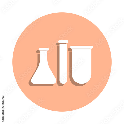 Flasks and test tubes badge icon. Simple glyph, flat vector of university life icons for ui and ux, website or mobile application