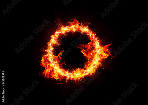 抽象的な火の輪