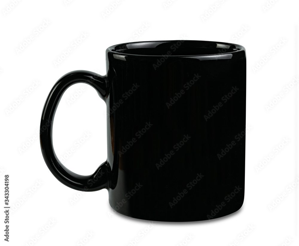 black cup coffee isolated on white background ,include clipping path black cup coffee isolated on white background ,include clipping path