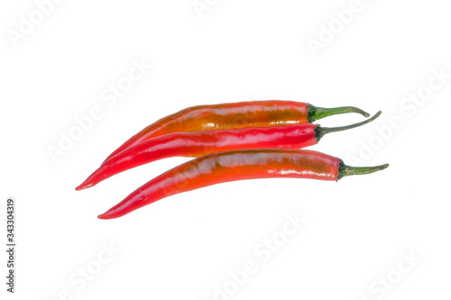 Close up chili pepper isolated on white background.