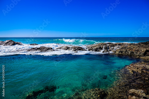 Stunning Champagne Pool (The Aquarium) view on Fraser Island, Queensland, Australia