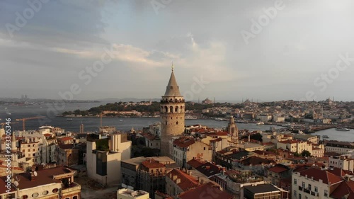 Wallpaper Mural Istanbul Galata Tower and Golden Horn aerial view. Symbol of Istanbul. Torontodigital.ca