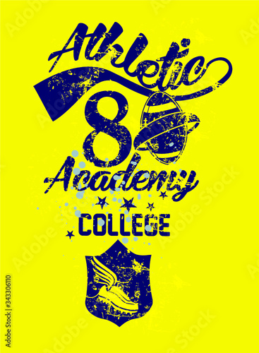 College Athletic Academy sports graphic design vector art