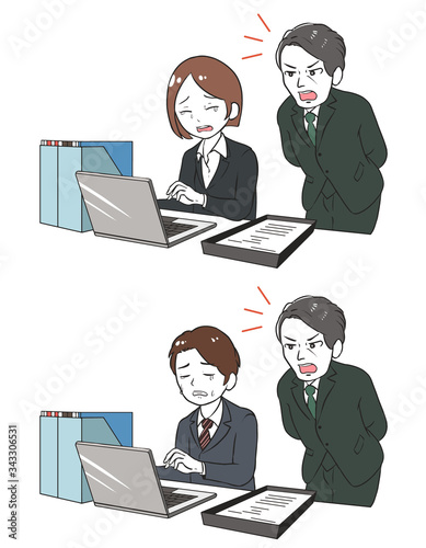 上司に叱責され号泣する部下
