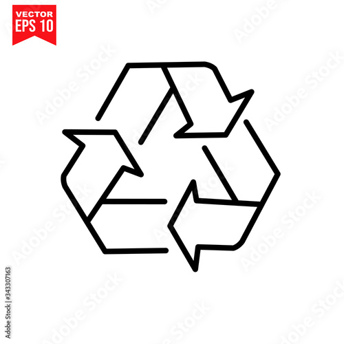 recycle symbol icon symbol Flat vector illustration for graphic and web design. 