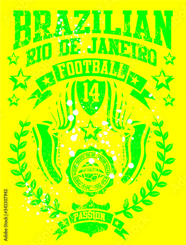 Brazilian soccer sports graphic design vector art