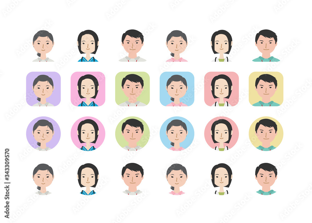 若い女医と看護師たちの顔アイコン
若い女医と看護師たちの顔アイコン