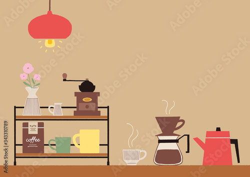 おうちカフェの手描きイラスト