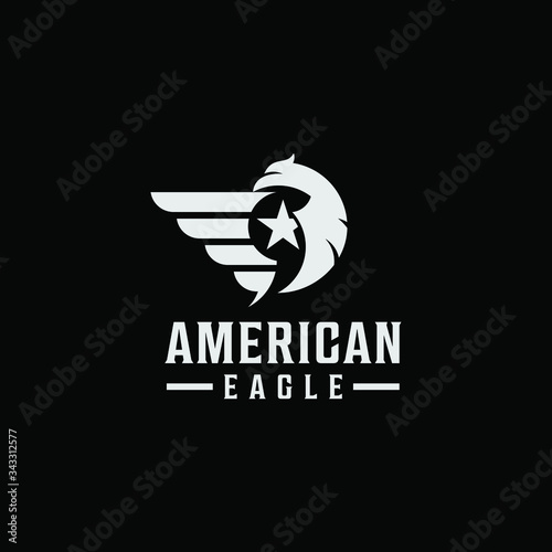 Amirican eagle flag logo design