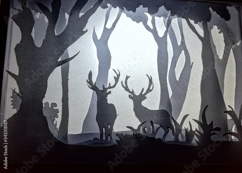 Tableau sur toile Shadow box creative hand graft picture