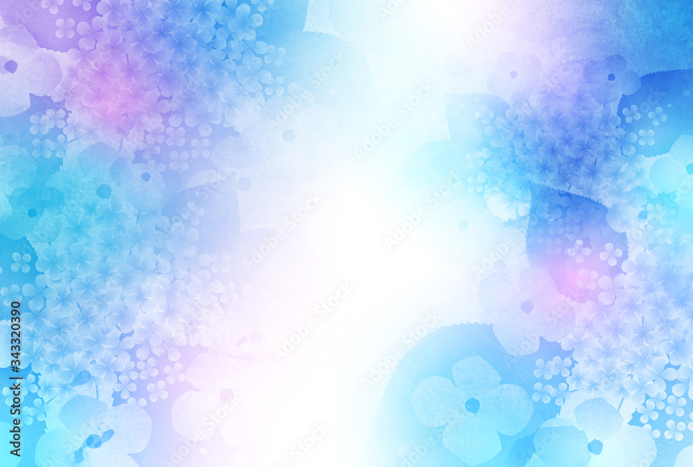 紫陽花梅雨水彩背景stock Vector Adobe Stock