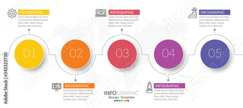 Infographics for business concept with icons and 5 options or steps.