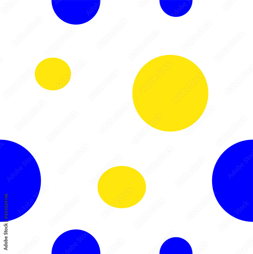 seamless pattern with yellow and blue circles isolated on a white background for fabric and Wallpaper seamless pattern with yellow and blue circles isolated on a white background for fabric and Wallpaper