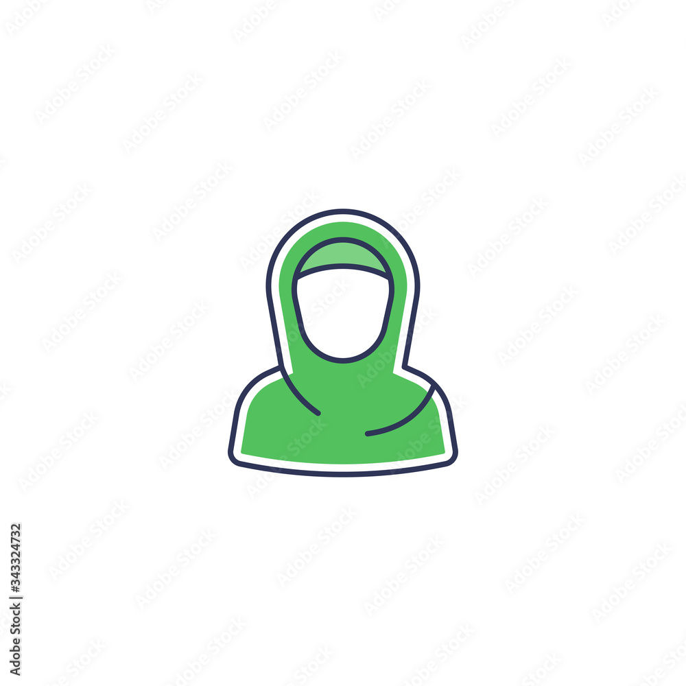 muslim woman vector icon symbol isolated on white background muslim woman vector icon symbol isolated on white background