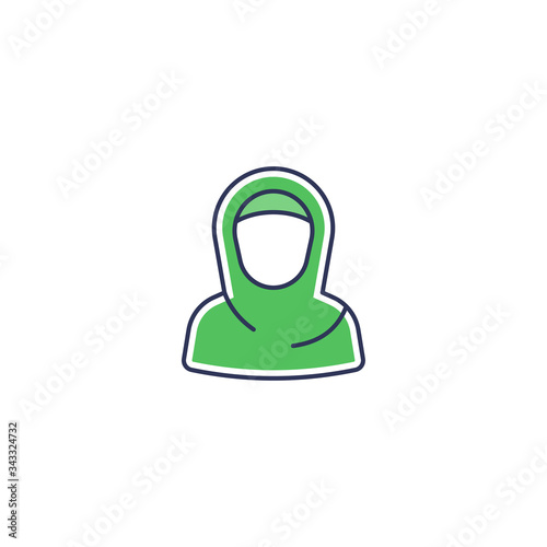 muslim woman vector icon symbol isolated on white background