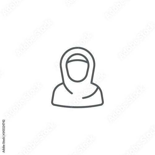 muslim woman vector icon symbol isolated on white background