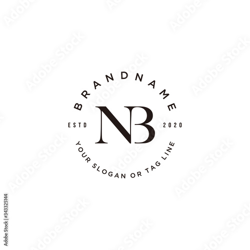 letter NB logo design vector