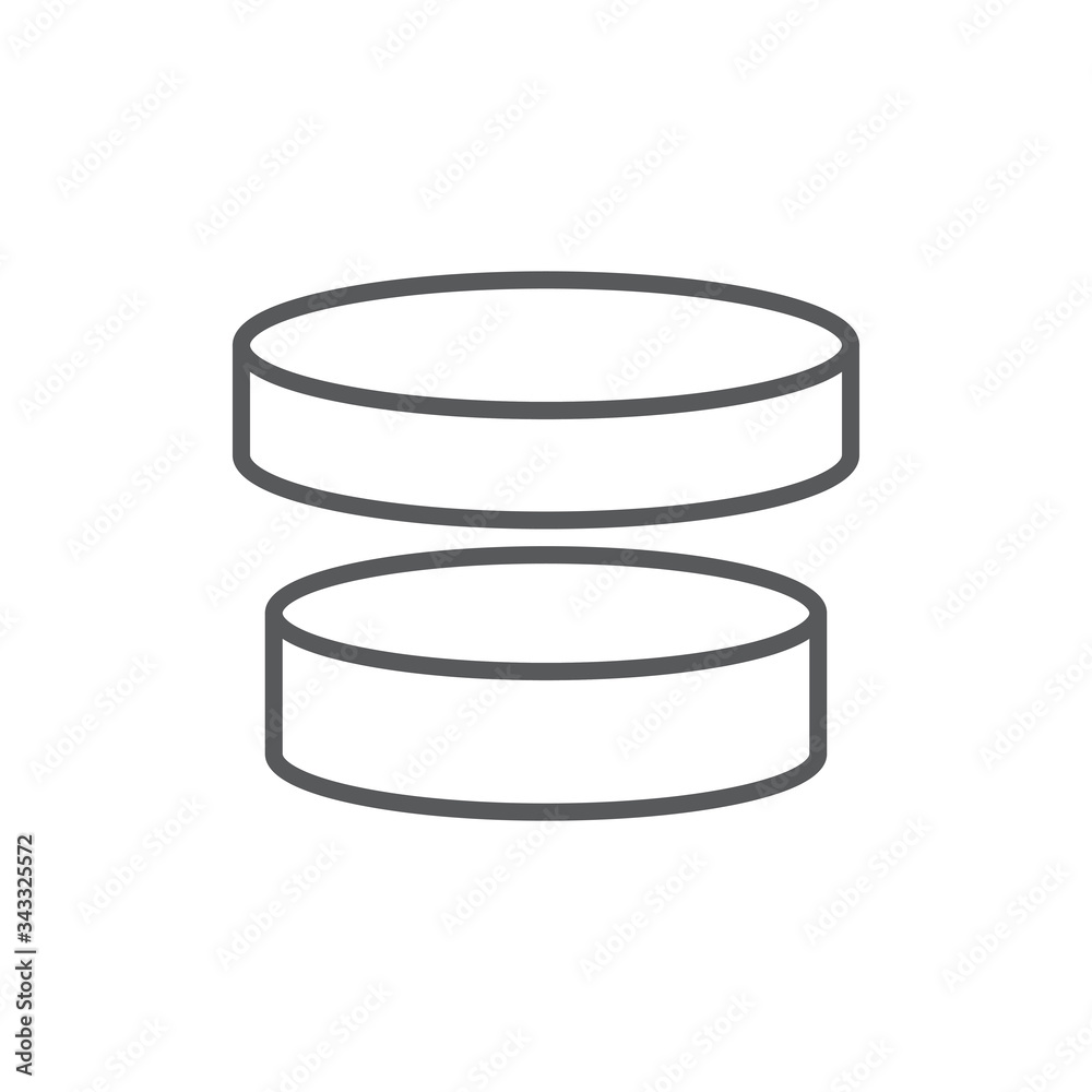 Round box vector icon symbol isolated on white background Round box vector icon symbol isolated on white background