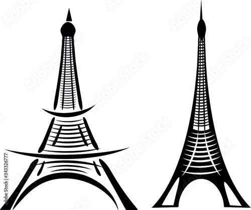 Paris city print embroidery graphic design vector art