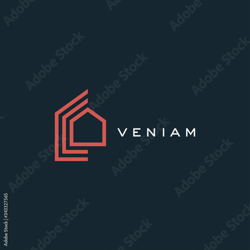 Abstract house logo icon design template vector