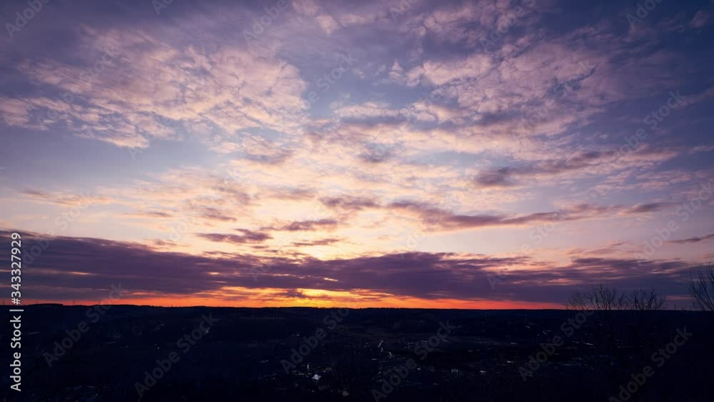 Time lapse of sunset from the hill, Amur region, Russia Time lapse of sunset from the hill, Amur region, Russia
