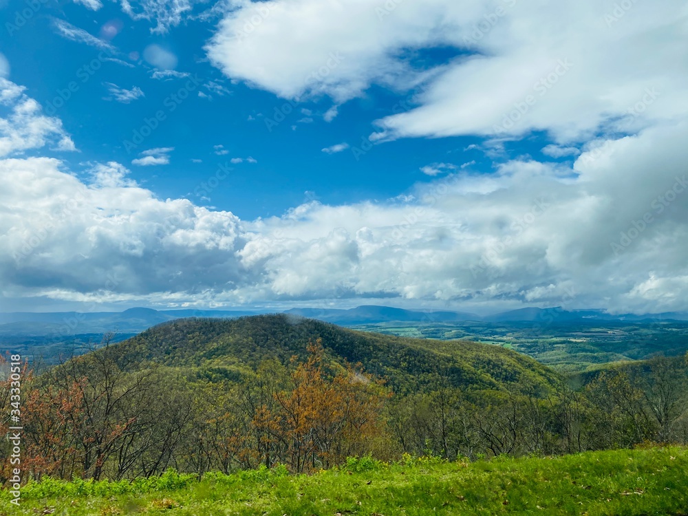 landscape with blue sky