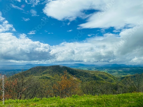 landscape with blue sky