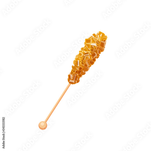 Rock candy, sugar swizzle stick. Vector illustration flat cartoon icon isolated on white background.